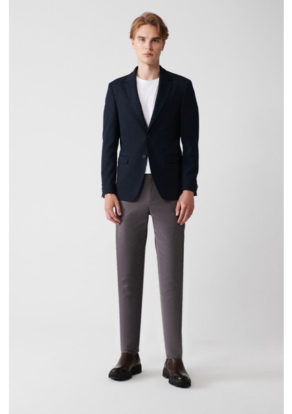 Erkek Lacivert Kırlangıç Yaka Astarlı Kapaklı Cepli Kruvaze Ceket A32Y4022 indirimleri