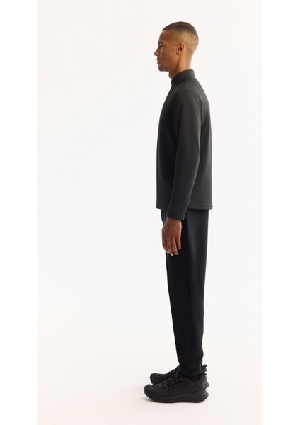 Erkek Siyah Dik Yaka Fermuarlı Bi-Stretch Regular Fit Sweatshirt A52Y1219 modelleri