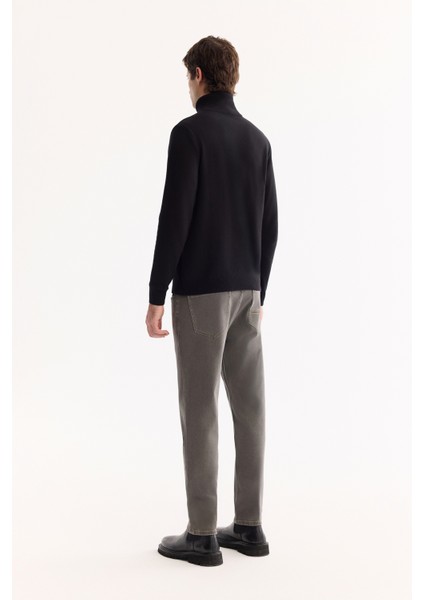 Erkek Siyah Balıkçı Yaka Soft Touch Dokulu Triko Regular Fit Kazak A52Y5040 fırsatları