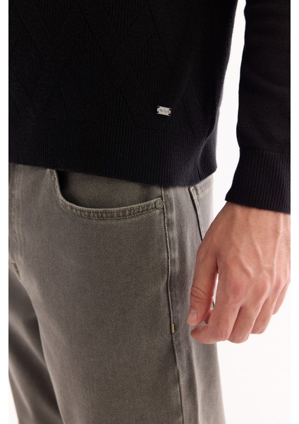 Erkek Siyah Balıkçı Yaka Soft Touch Dokulu Triko Regular Fit Kazak A52Y5040 indirimleri