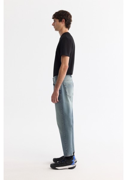 Erkek Açık Haki Eskitme Yıkamalı Esnek Oslo Carrot Fit Jean Pantolon A42Y3570 modelleri