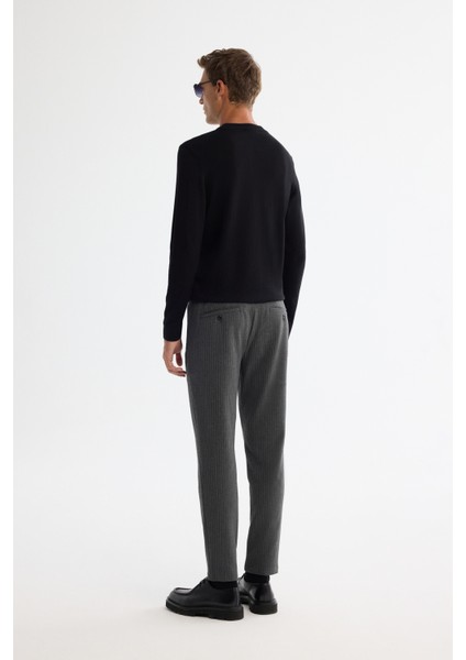 Erkek Antrasit Yün Karışımlı Yanı Lastikli Dokulu Slim Fit Chino Pantolon A42Y3067 modelleri