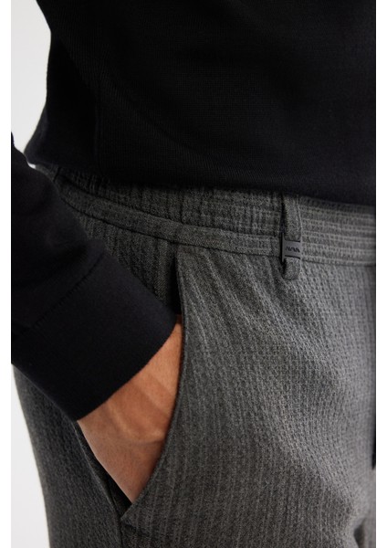 Erkek Antrasit Yün Karışımlı Yanı Lastikli Dokulu Slim Fit Chino Pantolon A42Y3067 fırsatları