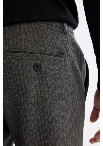 Erkek Antrasit Yün Karışımlı Yanı Lastikli Dokulu Slim Fit Chino Pantolon A42Y3067 indirimleri