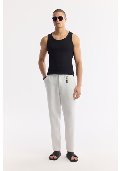 Erkek Siyah U Yaka Basic Pamuklu Fitilli Regular Fit Atlet A51Y1127