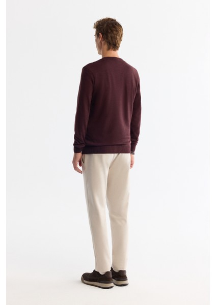 Erkek Bordo Dokulu Basic Kazak E005107 fırsatları