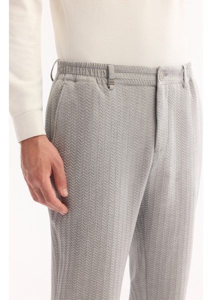 Erkek Gri Yanı Lastikli Bi-Stretch Hafif Çizgili Slim Fit Pantolon A52Y3203 indirimleri