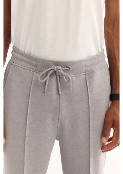 Erkek Gri Beli Lastikli Bağcıklı Soft Touch Bi-Stretch Regular Fit Eşofman Altı A52Y3406 indirimleri