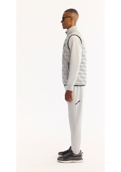 Erkek Gri Dik Yaka Su İtici Rüzgar Geçirmez Hafif Şişme Comfort Fit Yelek A52Y6583 modelleri