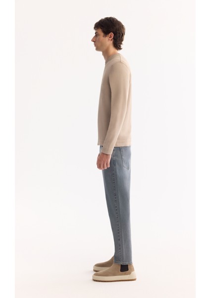 Erkek Vizon Bisiklet Yaka Rayon Karışımlı Tüylenmeyen Triko Regular Fit Kazak A52Y5001 modelleri