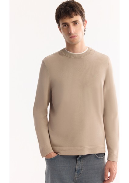 Erkek Vizon Bisiklet Yaka Rayon Karışımlı Tüylenmeyen Triko Regular Fit Kazak A52Y5001 indirimleri