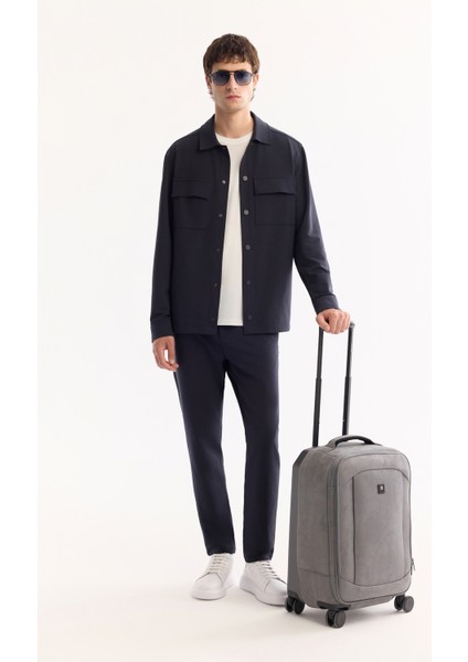 Erkek Lacivert Klasik Yaka Hızlı Kuruyan Non-Iron Comfort Fit Gömlek Ceket A52Y2118