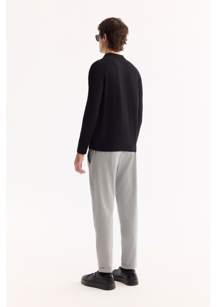 Erkek Siyah Polo Yaka Düğmeli Soft Touch Dokulu Triko Regular Fit Kazak A52Y5030 fırsatları