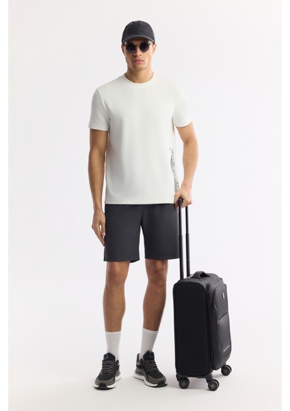 Erkek Beyaz Bisiklet Yaka Baskılı Bi-Stretch İnterlok Regular Fit T-Shirt A51Y1136