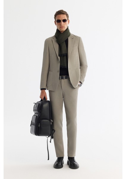 Erkek Vizon Mono Yaka Bi-Stretch Astarsız Blazer Comfort Slim Fit Ceket A42Y4012