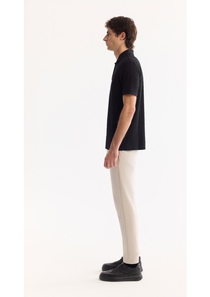 Erkek Siyah %100 Pamuk Jakarlı Polo Yaka Regular Fit T-Shirt A41Y1196 modelleri