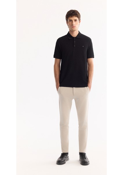 Erkek Siyah %100 Pamuk Jakarlı Polo Yaka Regular Fit T-Shirt A41Y1196 indirimleri