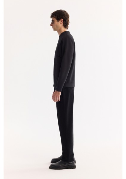 Erkek Siyah Bisiklet Yaka Pamuklu Bi-Stretch Baskılı Regular Fit Sweatshirt A52Y1285 indirimleri