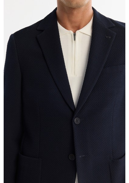 Erkek Lacivert Mono Yaka Bi-Stretch Blazer Comfort Slim Fit Ceket A42Y4011 fiyatları
