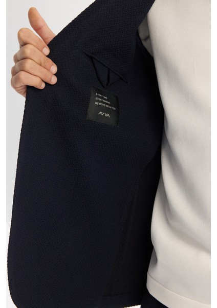 Erkek Lacivert Mono Yaka Bi-Stretch Blazer Comfort Slim Fit Ceket A42Y4011 indirimleri