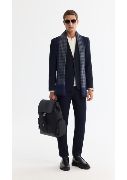 Erkek Lacivert Mono Yaka Bi-Stretch Blazer Comfort Slim Fit Ceket A42Y4011