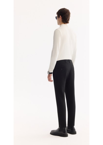 Erkek Siyah Yani Lastikli Bi-Stretch Hafif Slim Fit Pantolon A52Y3218 modelleri