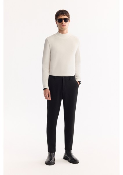 Erkek Siyah Yani Lastikli Bi-Stretch Hafif Slim Fit Pantolon A52Y3218