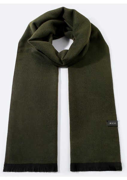 Erkek Yeşil Viskon Karışımlı Püsküllü Şal B009401