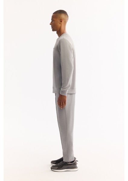 Erkek Gri Bisiklet Yaka Soft Touch Baskılı Regular Fit Sweatshirt A52Y1334 modelleri