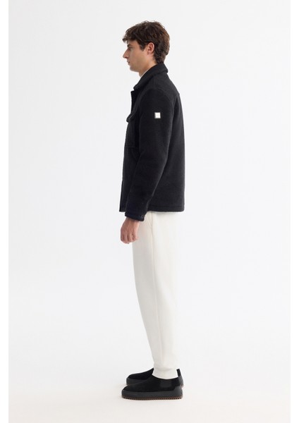 Erkek Siyah Klasik Yaka Rüzgar Geçirmez Termometreli Peluş Comfort Fit Mont A42Y6085 fırsatları