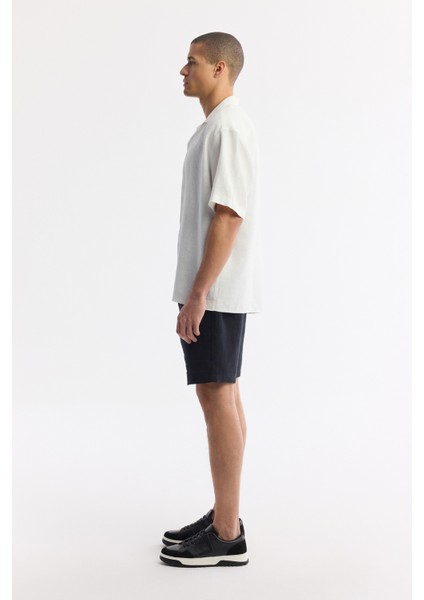 Erkek Beyaz Apaj Yaka %100 Keten Kısa Kol Oversize Fit Gömlek A51Y2209 modelleri