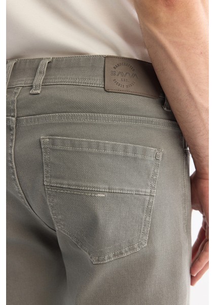 Erkek Açık Haki Eskitme Yıkamalı Esnek Berlin Slim Fit Jean Pantolon B003524