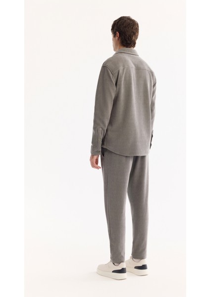 Erkek Gri Klasik Yaka Kadife Comfort Fit Gömlek Ceket A52Y2103 fırsatları