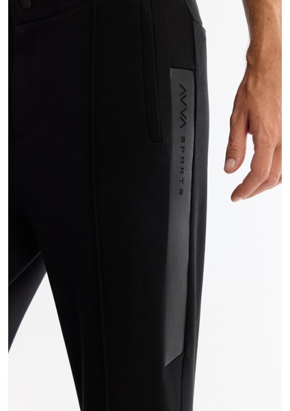 Erkek Siyah Beli Lastikli Baskılı Elastan Regular Fit Eşofman Altı A42Y3409 indirimleri