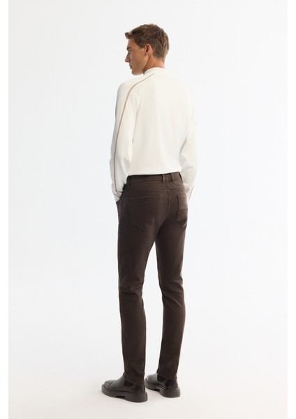 Erkek Kahverengi Eskitme Yıkamalı Esnek Berlin Slim Fit Jean Pantolon A42Y3532 fırsatları