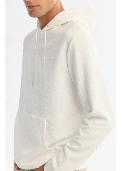 Erkek Ekru Kapüşonlu Baskılı Elastan Regular Fit Sweatshirt A42Y1332 fiyatları