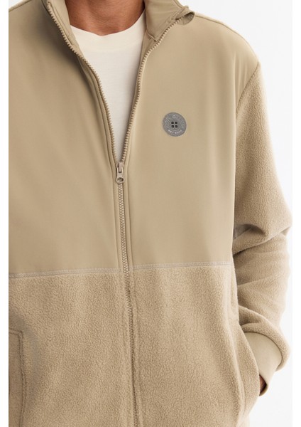 Erkek Vizon Soğuğa Dayanıklı Dik Yaka Fermuarlı Polar Regular Fit Sweatshirt A42Y1311 fiyatları