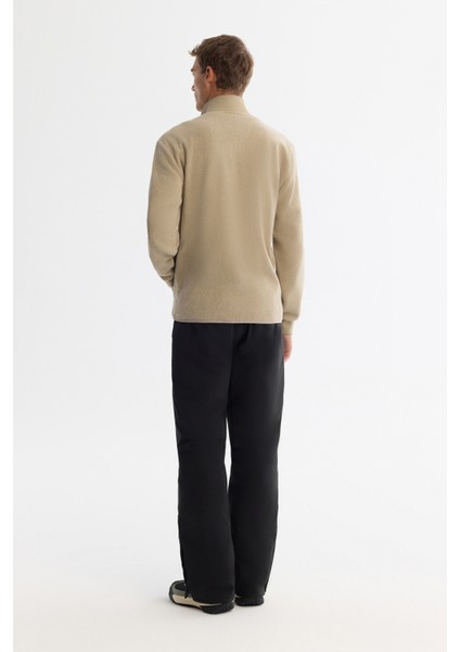 Erkek Vizon Soğuğa Dayanıklı Dik Yaka Fermuarlı Polar Regular Fit Sweatshirt A42Y1311 fırsatları