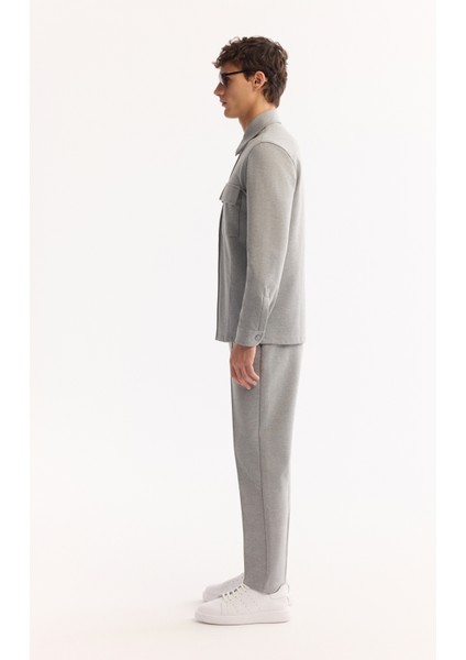Erkek Gri Klasik Yaka Pamuklu Comfort Fit Gömlek Ceket A52Y2088 modelleri