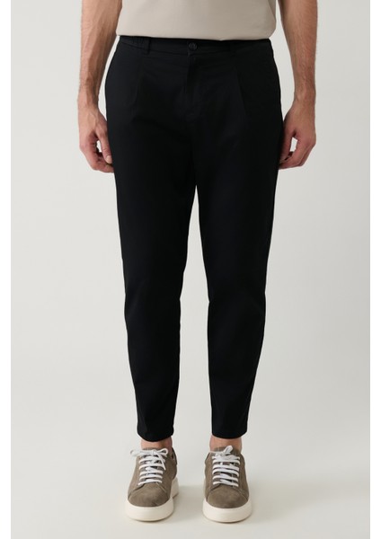 Erkek Siyah Pamuklu Klasik Bel Relaxed Fit Pantolon A41Y3037 fiyatları