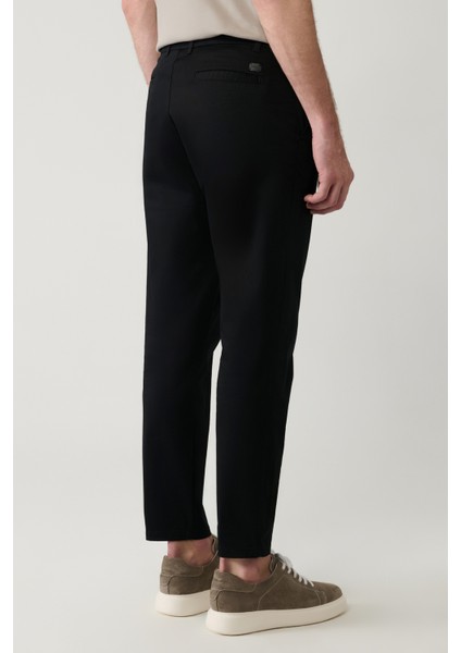 Erkek Siyah Pamuklu Klasik Bel Relaxed Fit Pantolon A41Y3037 indirimleri