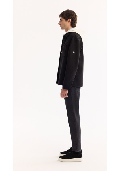 Erkek Siyah Klasik Yaka Soft Touch Süet Dokulu Comfort Fit Gömlek Ceket A52Y6004 modelleri