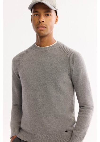 Erkek Gri Bisiklet Yaka Soft Touch Dokulu Triko Regular Fit Kazak A52Y5050 fiyatları