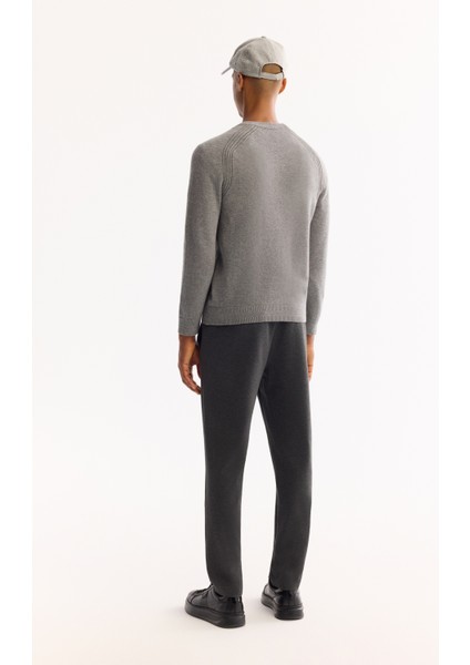 Erkek Gri Bisiklet Yaka Soft Touch Dokulu Triko Regular Fit Kazak A52Y5050 fırsatları