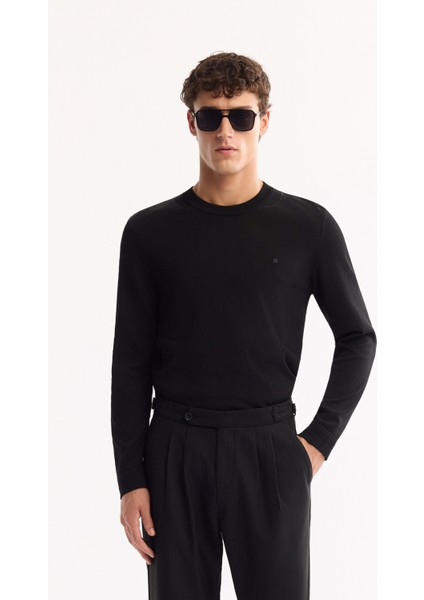 Erkek Siyah Yanları Tokalı Viskon Karışımlı Kolay Ütülenen Carrot Fit Pantolon A52Y3043 modelleri