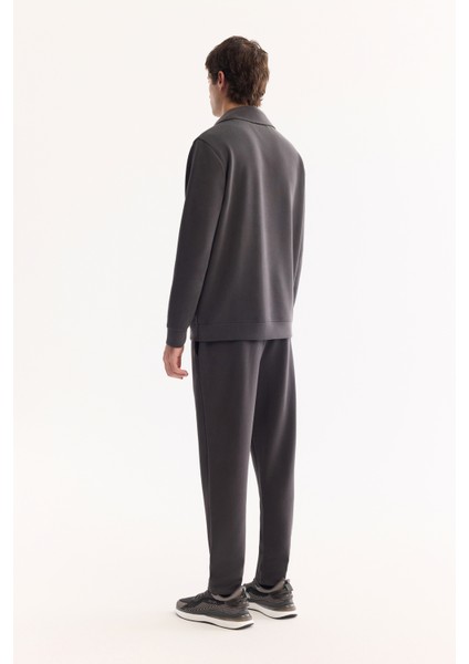 Erkek Antrasit Dik Yaka Fermuarlı Soft Touch Baskılı Regular Fit Sweatshirt A52Y1273 fırsatları