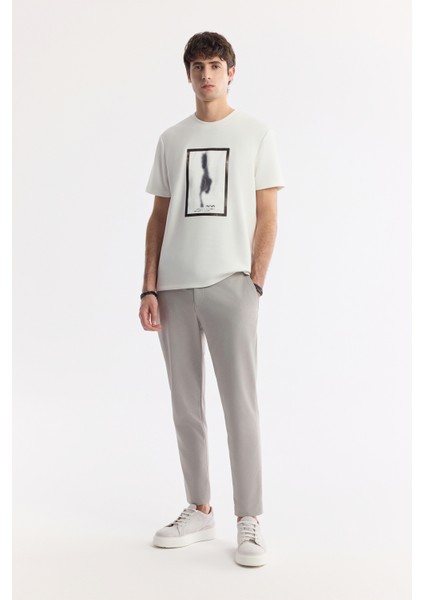 Erkek Gri Yan Cepli Beli Lastikli Bi-Stretch Comfort Slim Fit Pantolon A51Y3204