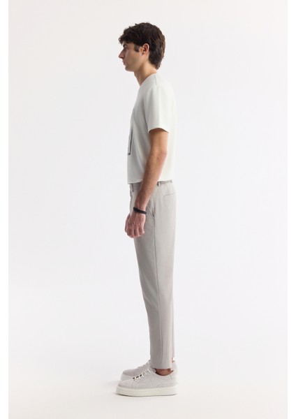Erkek Gri Yan Cepli Beli Lastikli Bi-Stretch Comfort Slim Fit Pantolon A51Y3204 fiyatları