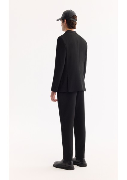 Erkek Siyah Mono Yaka Bi-Stretch Hafif Çizgili Blazer Comfort Slim Fit Ceket A52Y4004 fırsatları