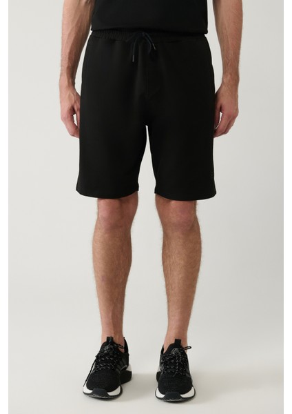 Erkek Siyah Yandan Cepli Örme Pamuklu 2 İplik Günlük Relaxed Fit Şort E003602 fiyatları